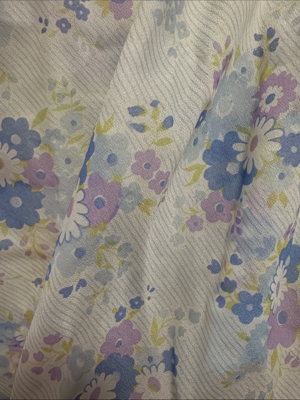 Jantzen Pastel Floral Sheer Scarf - Light Blue, Lavender, White - Picture 3 of 3
